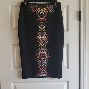 Bisou Bisou black stretch pencil skirt sz M